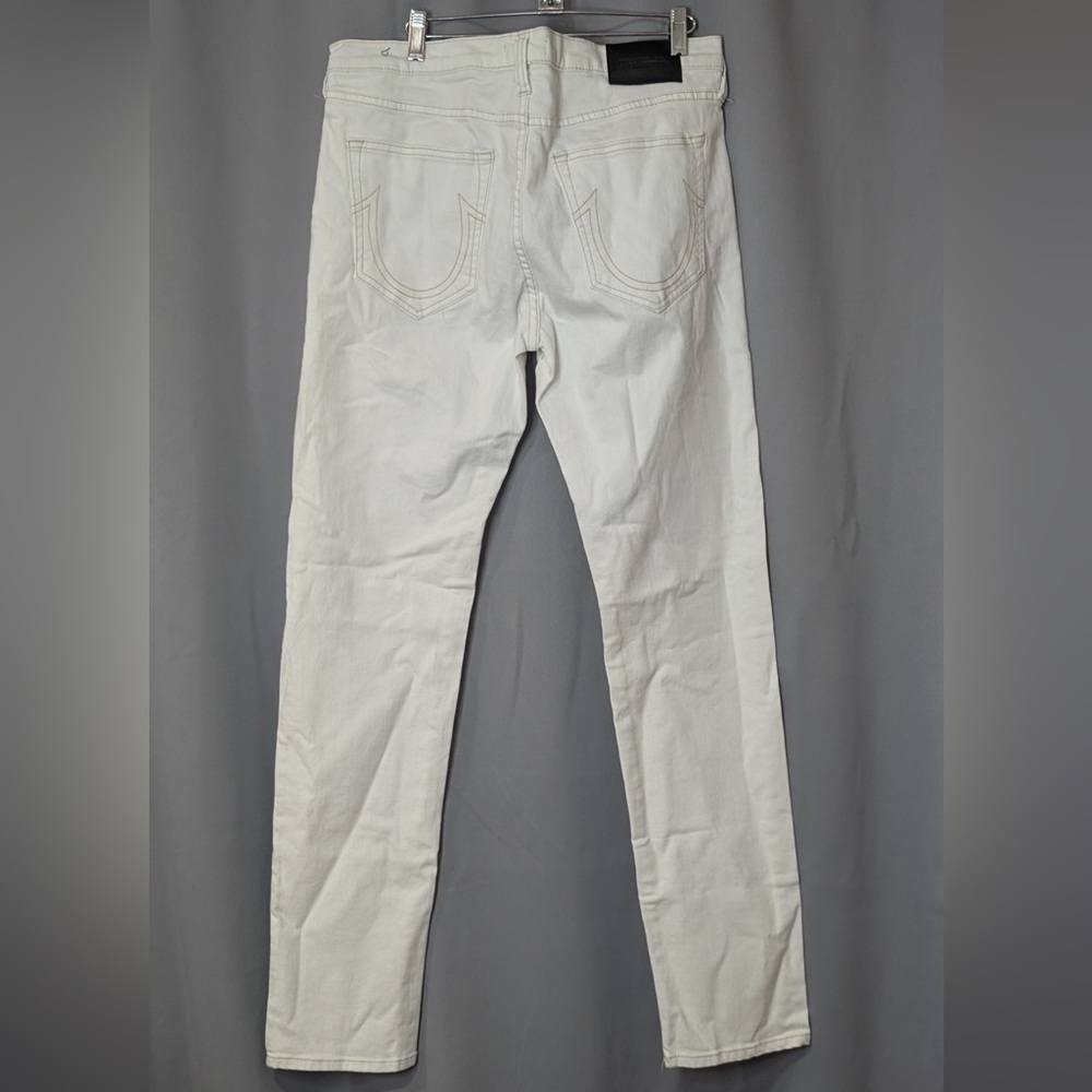 NWT TRUE RELIGION ROCCO RENEGADE optic white denim jean pant relaxed skinny - Picture 10 of 12
